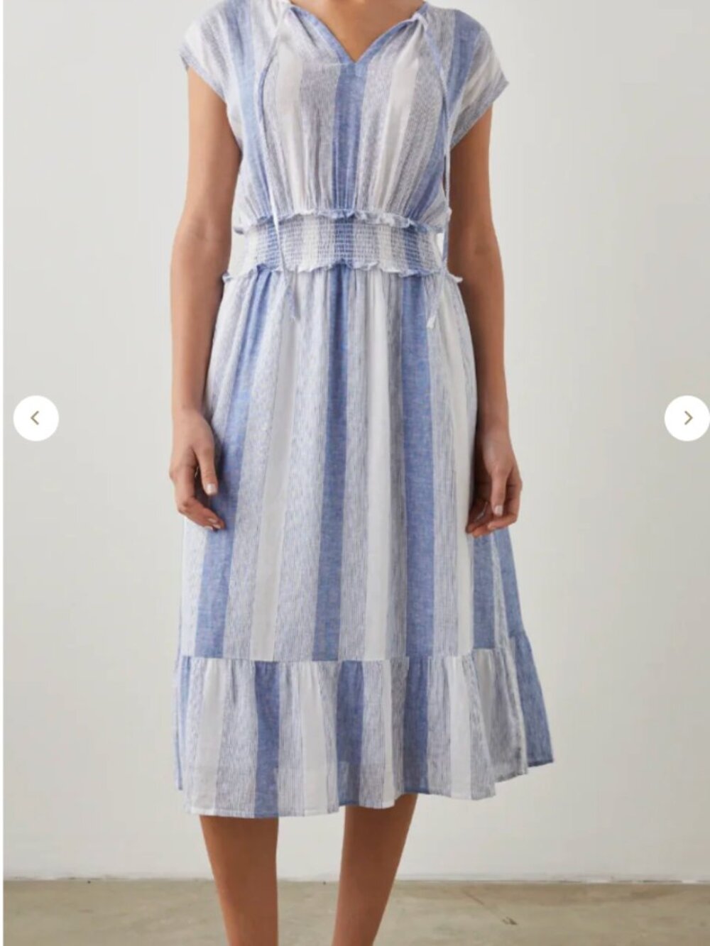 Rails Ashlyn Nevis Linen Dress Blue & White Stripes Size Small